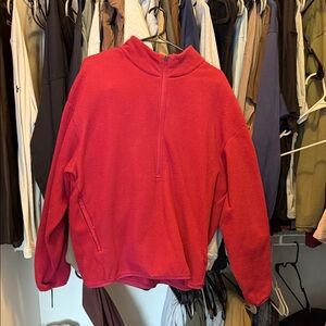 Lululemon Red Half-Zip Fleece Pullover Sweater